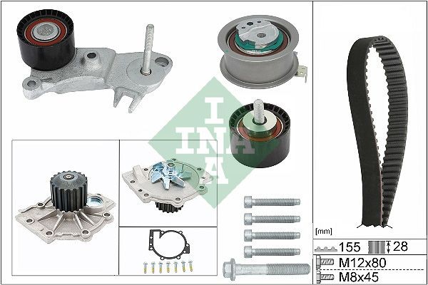 Schaeffler INA 530 0762 30 Wasserpumpe + Zahnriemensatz FüR Volvo-image