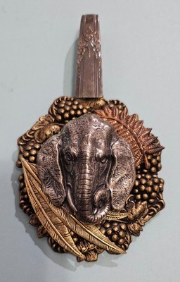 Vintage Spoon Art Elephant Necklace Pendant WM A ROGERS AA HEAVY Spoon