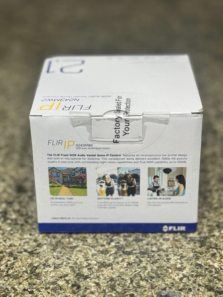 FLIR N243MW2 HD PoE Dome Security Camera 2.1MP 60ft Night Vision - Image 2 of 2