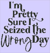 Seized the Day Chart Counted Cross Stitch Patterns Needlework DMC Color DIY