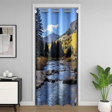 Nature Landscape Door Curtain for Doorway Privacy 52x80 Inch 1 Panel Tree Mou...