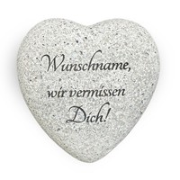 Personalisiertes Grabherz Grabschmuck | Grabstein Herz Gedenkstein Mit Gravur