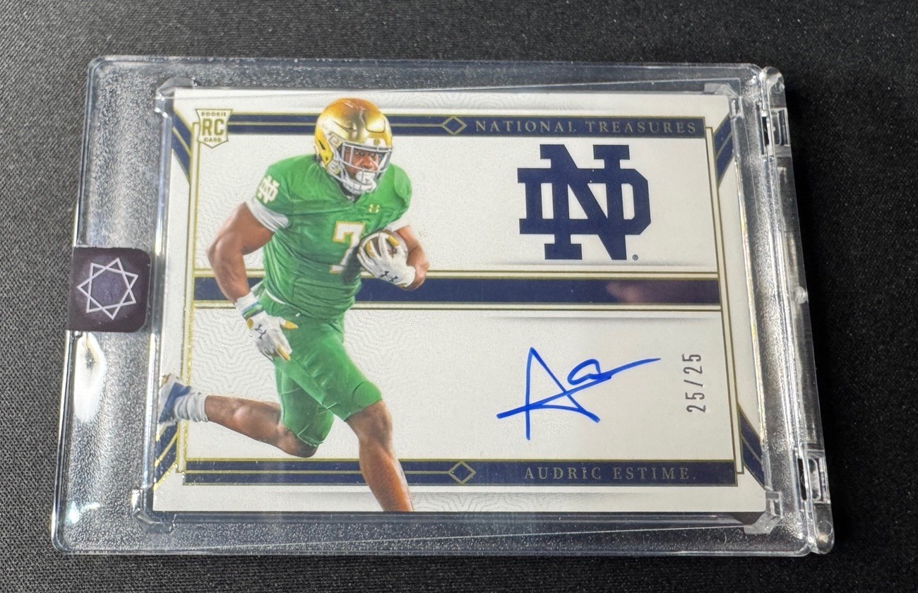 Audric Estime Panini National Treasures Collegiate Team Logo Signatures #TLAE Base