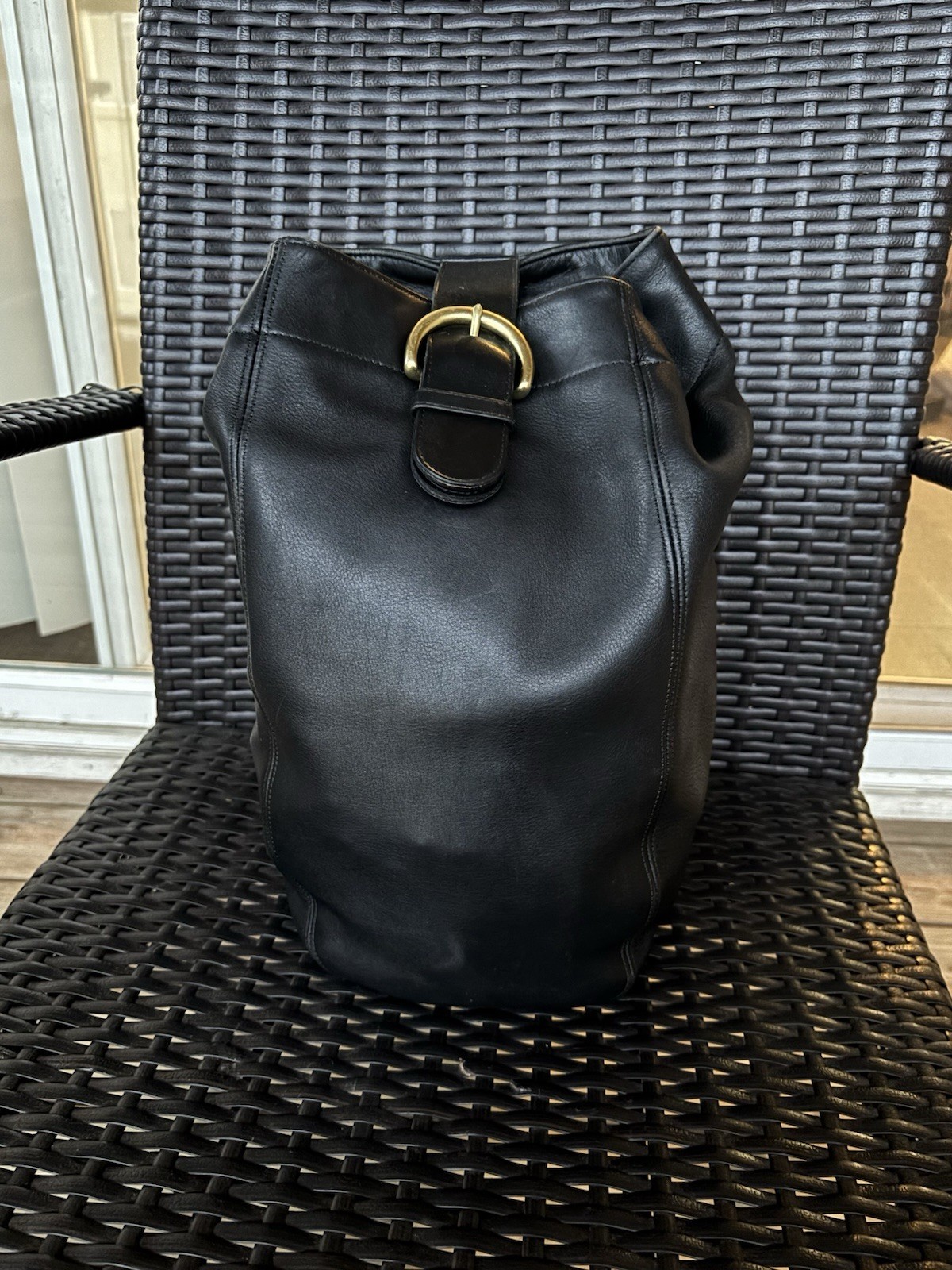 Vintage Coach 4160 Black Leather Soho Bucket Sling One Strap Bag Purse