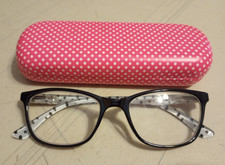 Lulu Guinness Eyeglasses Frames LR74 2.0 53 18 145 Black  Zebra Frmes w/Case