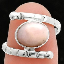 Natural Pink Opal - Australia 925 Sterling Silver Ring s.7 Jewelry R-1546