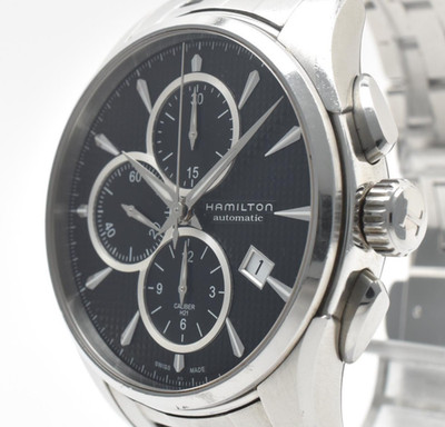 Hamilton Jazzmaster H325960 Chronograph Black Dial Men's Watch Stainless Steel