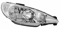 Scheinwerfer Rechts FüR Peugeot 206 1998- H7 Halogen + LWR Stellmotor