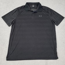 Oakley Polo Mens XL Black Performance Striped Shirt