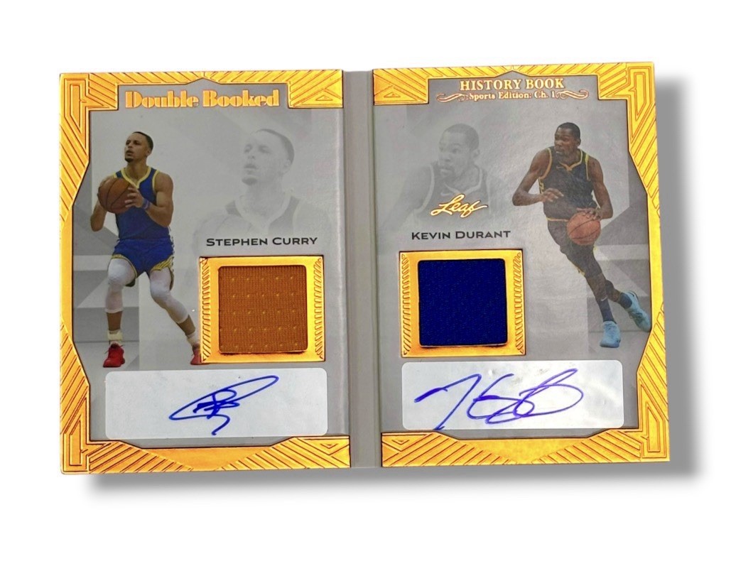 2023 Leaf History Book Double Booked/25 Steph Curry Kevin Durant Game Used Auto