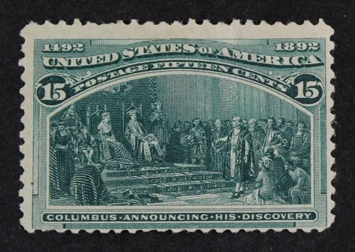 CKStamps: US Stamps Collection Scott#238 15c Columbian Mint H OG Thin