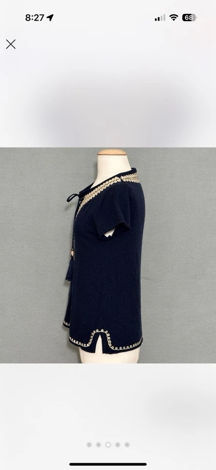 Calypso St Barth, Suéter Mujer, Suéter Azul Marino, 100% Cachemir Foto 3 de 4