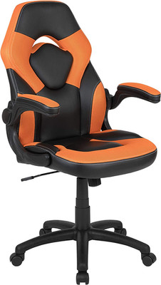 X10 High-Back Leathersoft Racing Style Gaming Chair with Flip-Up Arms, Ergonomic