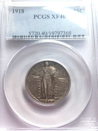 1918 STANDING LIBERTY QUARTER PCGS XF  NICE