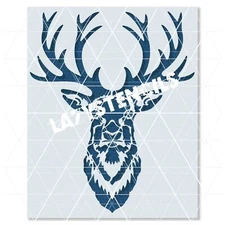Buck Head Deer Stencil – Hunting, Antlers, Wildlife, Forest, Rustic Decor