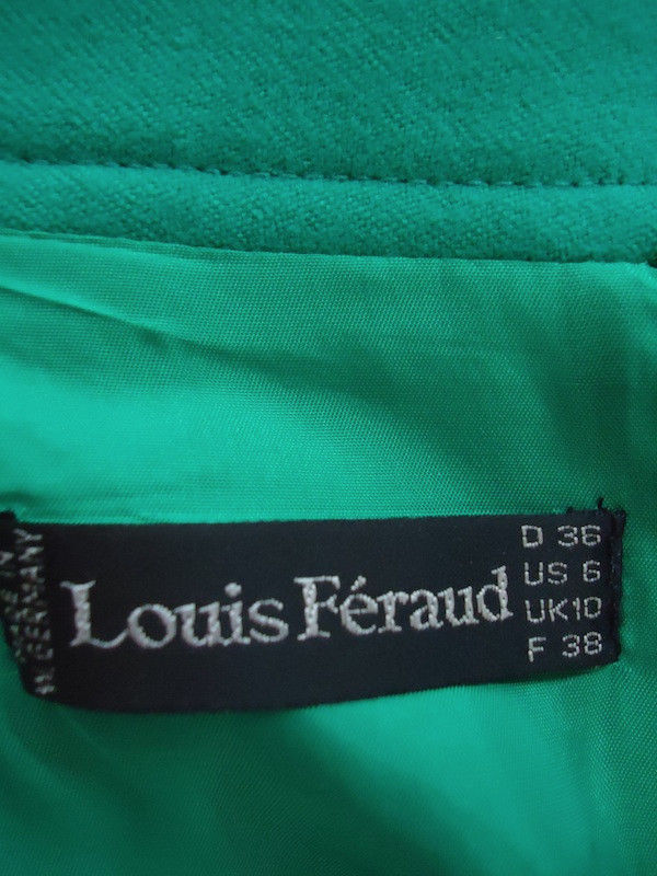Jupe Vintage Louis Feraud Taille 6 US Laine Verte - Coupe Droite Plissée - Très Bon état