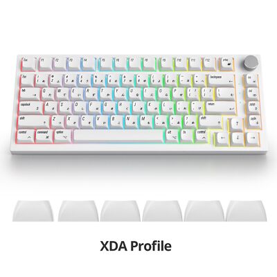 Set Di Keycaps PBT XDA 128 Tasti - Profilo Piatto Per Tastiere Meccaniche Cherry MX (Bianco Inglese) - Foto 8