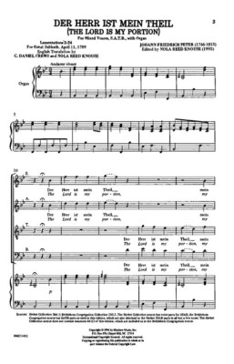 The Lord Is My Portion (Der Herr Ist Mein Theil) SATB Peter