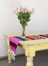 Mexican Serape Blanket Table Runner 72" by 12". Many colors to choose from