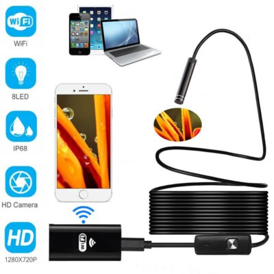 8mm WiFi Borescope Camera - Snake Inspection Endoscope For IPhone Android PC