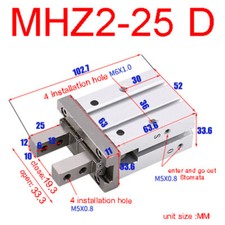 For SMC MHZ2-25D Finger Cylinder