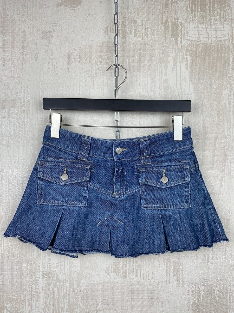 pleated denim mini skirt next