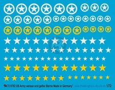 Peddinghaus 1/72 US Army White and Yellow Stars (Different types and sizes) 782