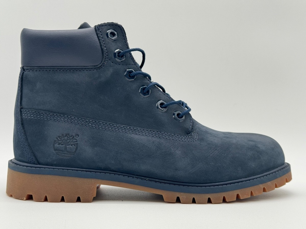 Timberland スエードブーツ、ブルー New Timberland Premium SZ 7 Lace-Up Waterproof Boots BOYS IN Dark