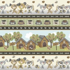 Pet Fabric - Good Doggie Dog Puppy Bone Stripe - Blank Quilting YARD