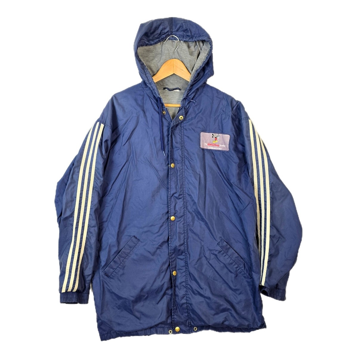 レア 90s vintage adidas フーデット ナイロンジャケット 古着