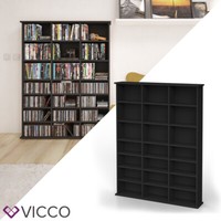 Medienregal Cd Dvd Bluray Regal Standregal Regalwand Jukebox Schwarz Vicco