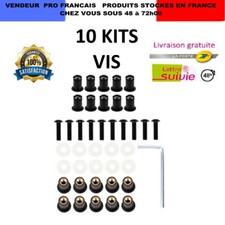 10 Kit fixation Bulle Moto Universel Vis Ecrou Yamaha Kawasaki Suzuki Honda