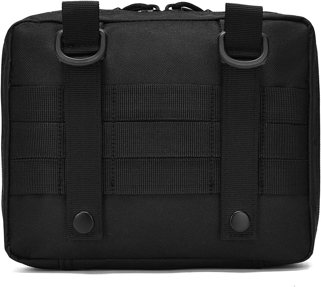 Tactical Molle Admin Pouch Multi-Purpose Laser-Cut Bag, Oxford Cloth, Black