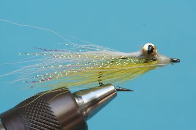 Fliegentom Streamer 3 Stück  Clouser Deep Minnow - weiß/gelb
