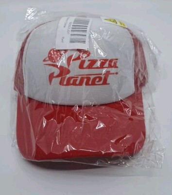 Pizza Planet Toy Story Mesh Trucker Hat-Snap Back-Red, White