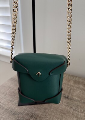 MANU Atelier Micro Pristine Bag With Chain Forest Green/Gold Chain Retail  $650