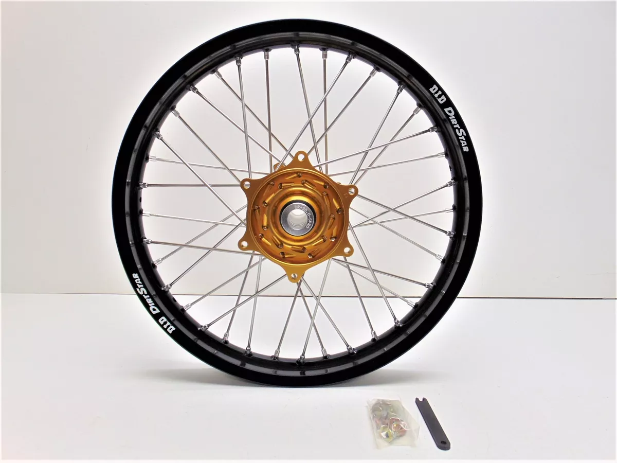 Dubya Rear Wheel 2.15 x 19 Gold Talon Hub Black D.I.D DirtStar Rim