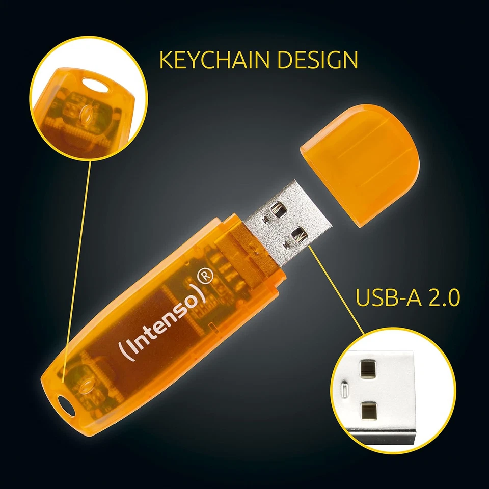 Genuine Intenso 64GB Rainbow Line Transparent USB Memory Stick Flash drive, UK - Image 2 of 4