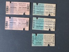 5x Vintage 1958 Welsh FESTINIOG  Railway Train Tickets -  Portmadoc / Tany Bwlch