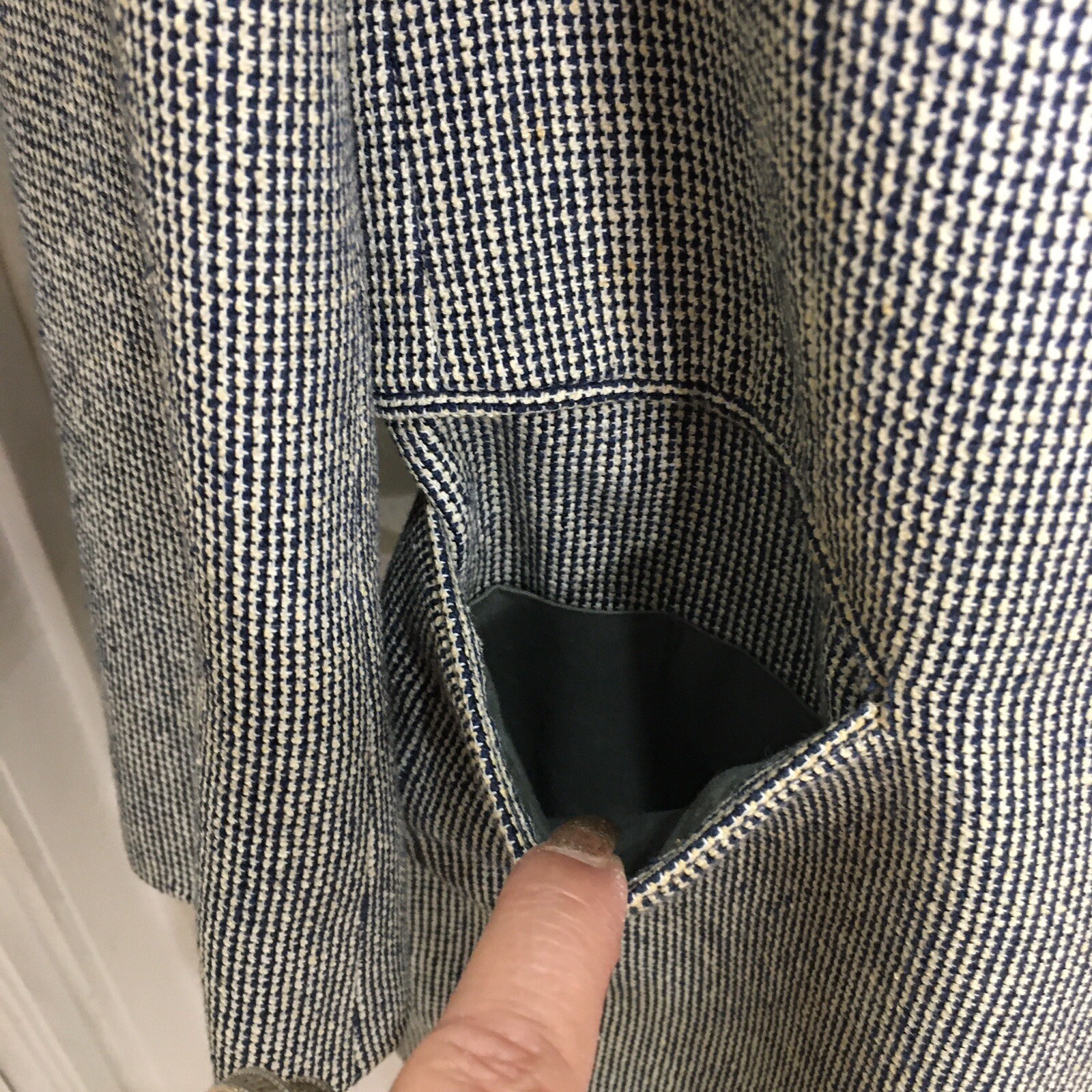 Giacca da uomo Yves Saint Laurent grigio lana tweed tuta blazer 2 bottoni anteriore Francia