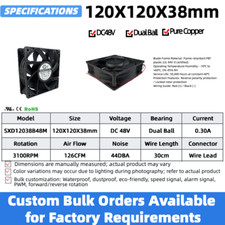 12038 Industrial Cooling Fan 120x120x38mm Dual Ball DC12V/24V/ AC110V/220V 120mm