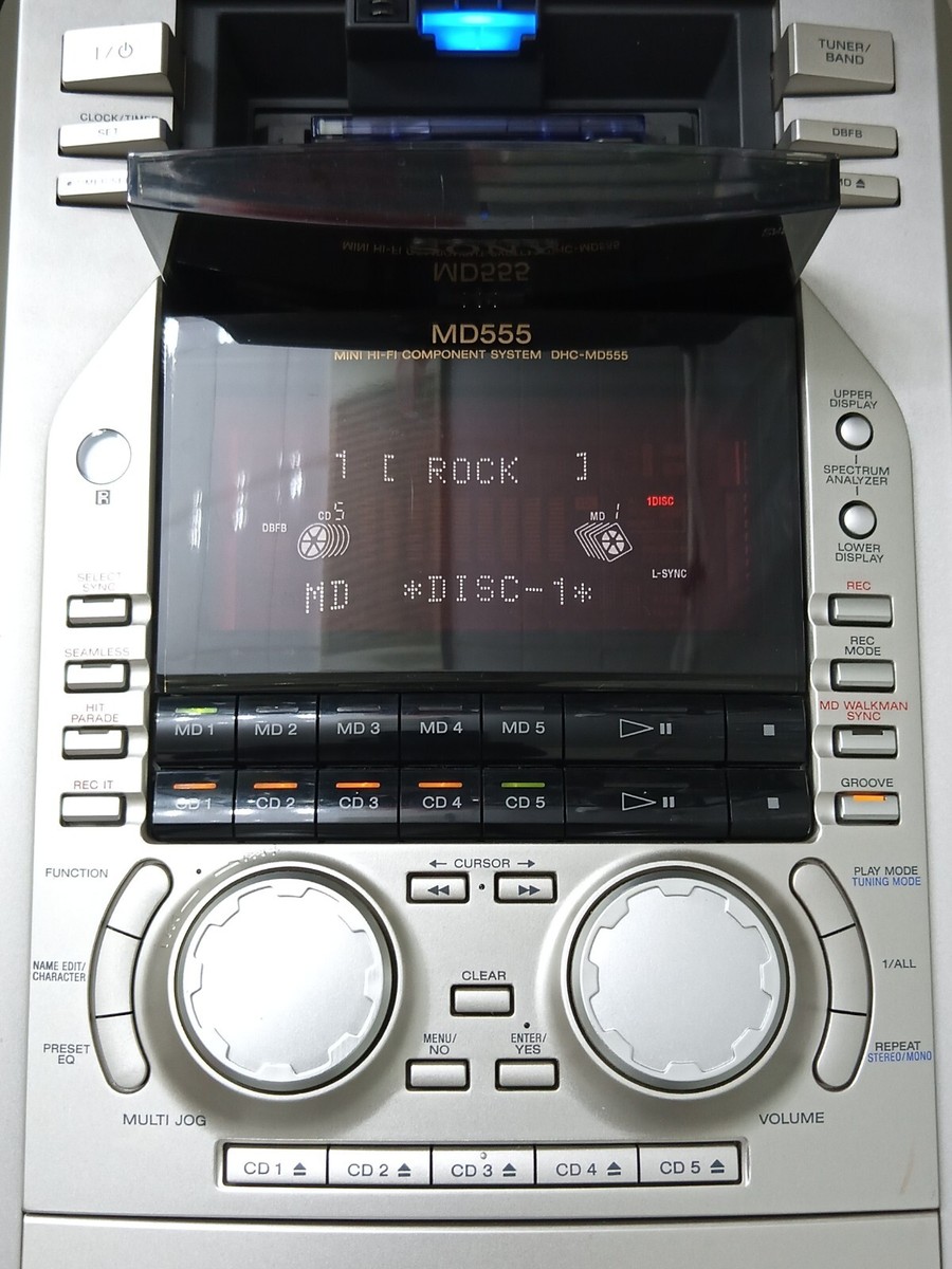 SONY DHC-MD555 - 5 MINIDISC, 5 CD CHANGER, AM/FM TUNER (MiniDisc