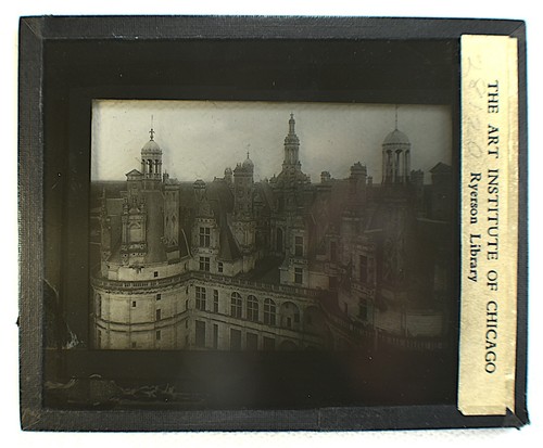 LENOARDO DA VINCI CHATEAU DE CHAMBORD MAGIC LANTERN GLASS SLIDE FRANCE - Picture 2 of 3