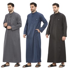 Collare caftano invernale caldo designer Jubbah Jubba Thobe Thoab Qamees uomo stile saudita