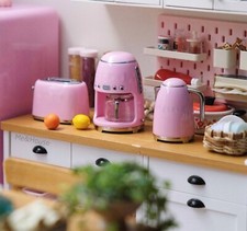 1:6 Set of 3 miniature dollhouse Coffee Maker Kettle Toaster Kitchen Appliance