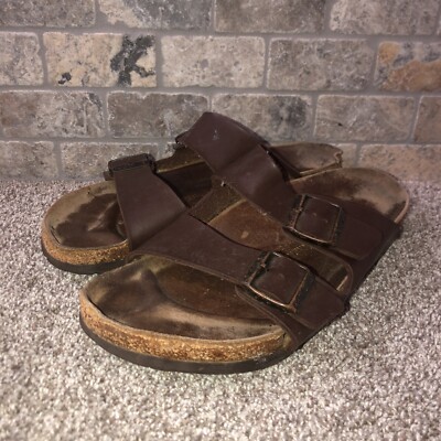 Birkenstock Men\'s Brown Sandals size 42 Birkenstock Birkis Suede Leather Sandals Brown Buckle Strap  main image 2