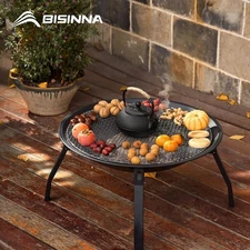BISINNA Outdoor Fire Pit, 22in Foldable Charcoal Burning Fire Pit, Folding Legs