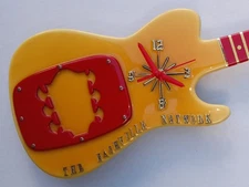The Nashville Network (TNN) 📺 Decorative Guitar 🎸 Wall Clock 🕔 Vintage 1983+