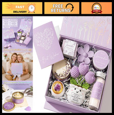 Lavender Spa Gift Set for Women - Relaxing Bath Basket, Self Care Kit, Perfect f