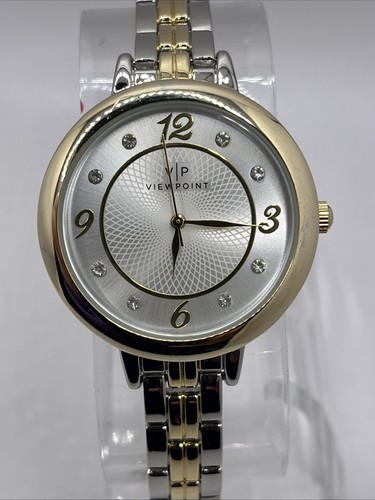 View Point by Timex Women's Two Tone Watch 34mm Case 8" Band- New Battery